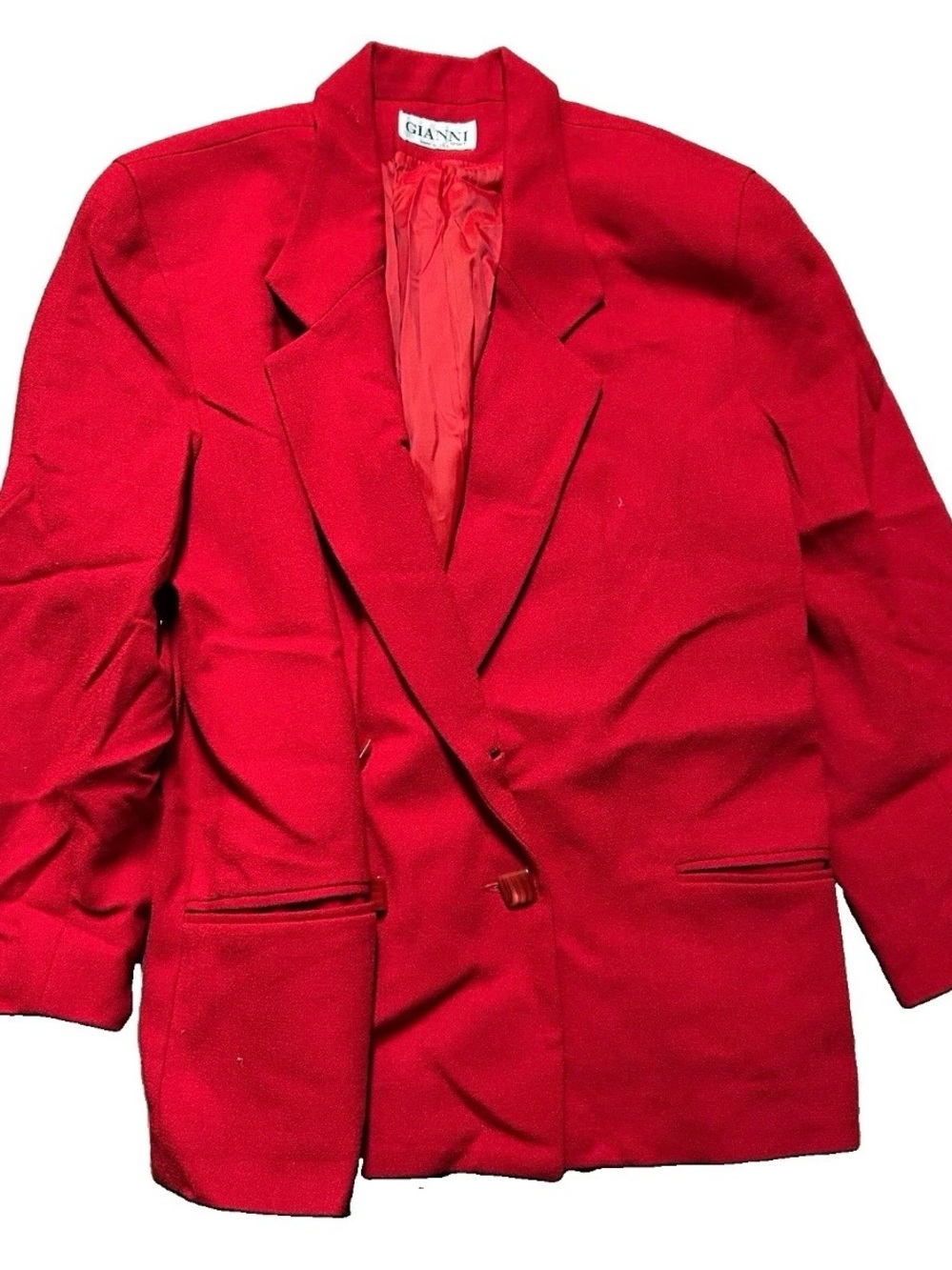 Vintage Women’s Gianni Sport Red Wool Blazer Size 12